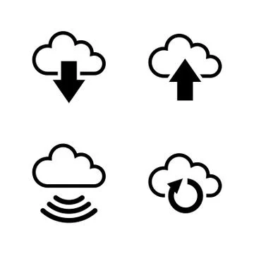 Data synchronisation. Simple Related Vector Icons Stock Illustration