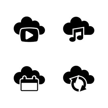 Data synchronisation. Simple Related Vector Icons Stock Illustration