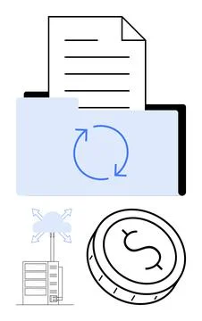 Data Synchronization and Cloud Storage with Financial Considerations 스톡 일러스트