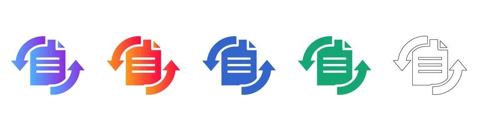 Data Synchronization and File Refresh Icons Stock Illustration