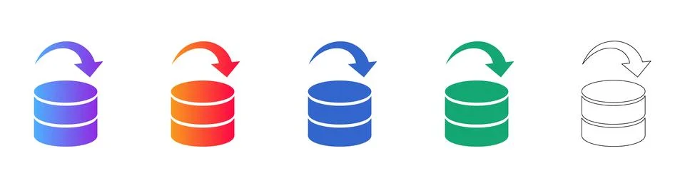Data Synchronization and Refresh Icons 库存插图