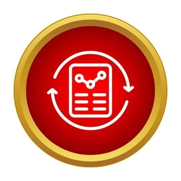 Data synchronization and reporting process icon Stock Illustration