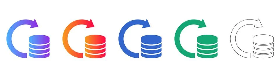 Data Synchronization And Server Load Icons 스톡 일러스트