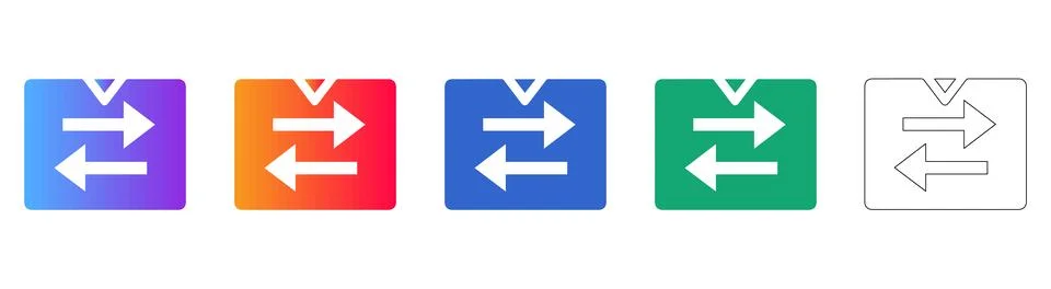 Data Synchronization and Transfer Arrows Stock Illustration