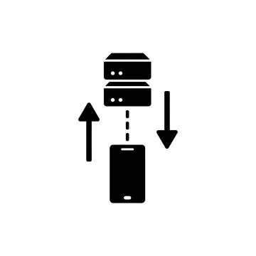 Data Synchronization and Transfer Flow Icon 스톡 일러스트