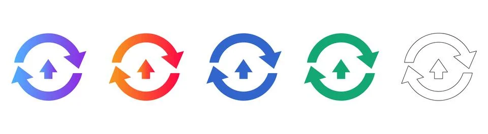 Data Synchronization and Update Icons 스톡 일러스트