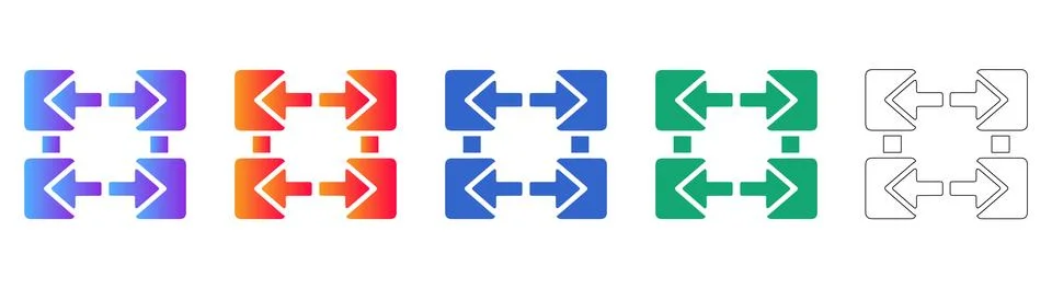 Data Synchronization Arrow Icons 스톡 일러스트