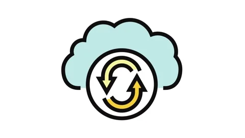 Data synchronization cloud computing color icon animation Stock Footage 326108372