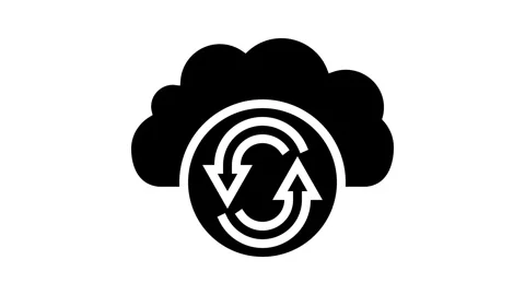 Data synchronization cloud computing glyph icon animation Stock Footage 326145726