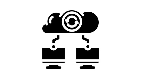 Data synchronization cloud computing glyph icon animation Stock Footage 326735952