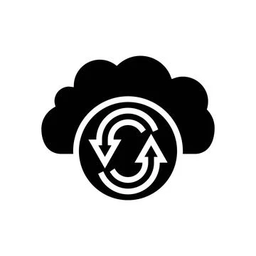 Data synchronization cloud computing glyph icon vector illustration イラスト素材
