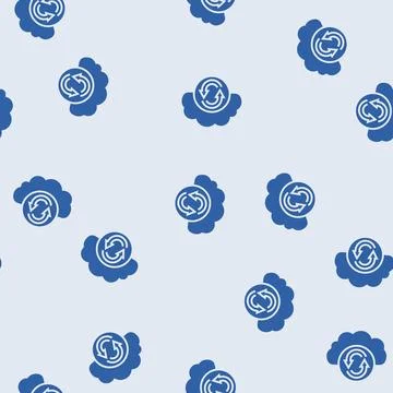 Data synchronization cloud computing glyph seamless pattern Illustrazione stock