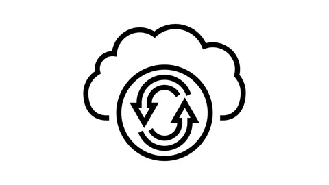 Data synchronization cloud computing line icon animation Stock Footage 326125872