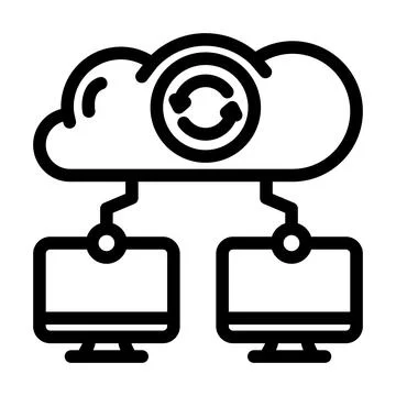 Data synchronization cloud computing line icon vector illustration イラスト素材
