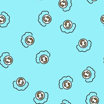 Data synchronization cloud computing vector seamless pattern Stock Illustration