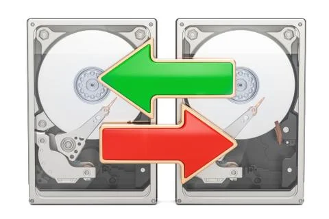 Data synchronization concept, 3D rendering Stock Illustration
