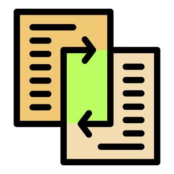 Data synchronization exchanging information between documents Stock Illustration
