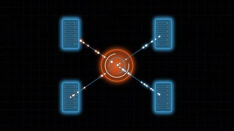 Data Synchronization Hub. Stock Footage 346722497