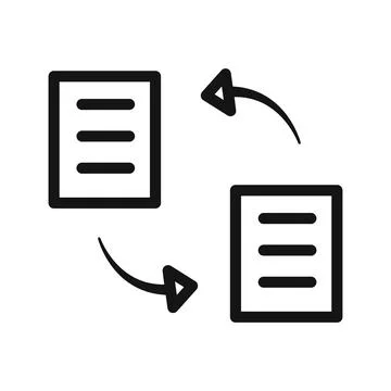 Data synchronization icon black and white vector sign 스톡 일러스트