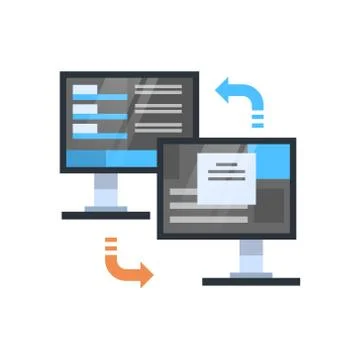 Data Synchronization Icon Computer Connection Database Access Synchronize Illustrazione stock