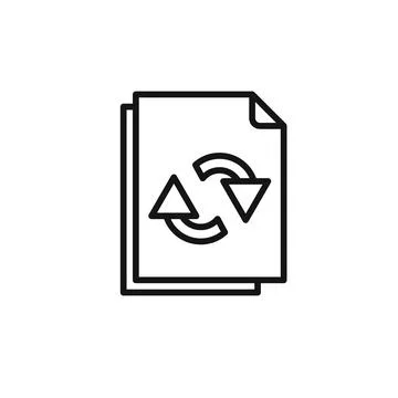 Data synchronization icon outline collection in black Stock Illustration