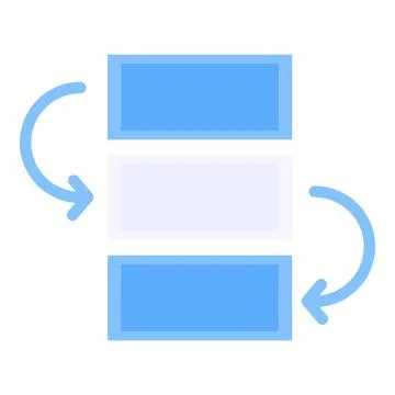 Data synchronization icon showing data transferring with arrows Illustrazione stock