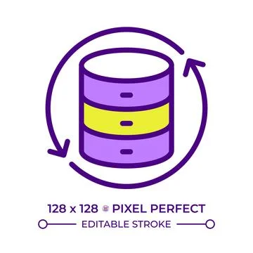 Data synchronization line color icon Illustrazione stock