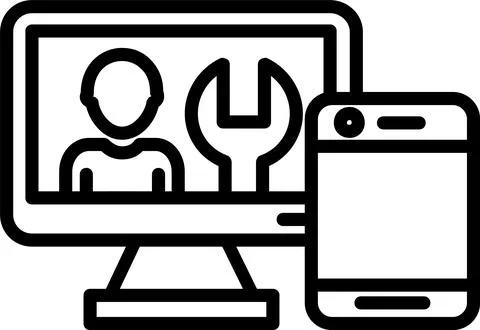 Data Synchronization Line Icon Design Stock Illustration