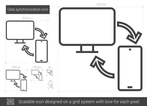 Data synchronization line icon. Stock Illustration