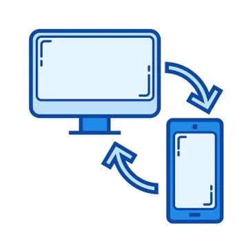 Data synchronization line icon. Stockillustratie