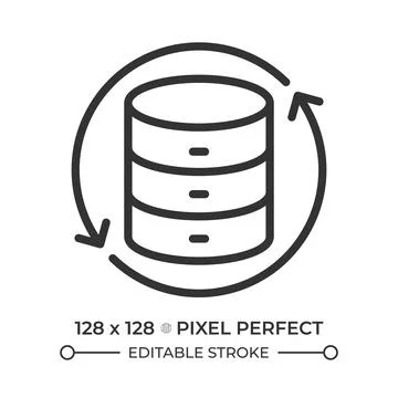 Data synchronization line icon Illustrazione stock