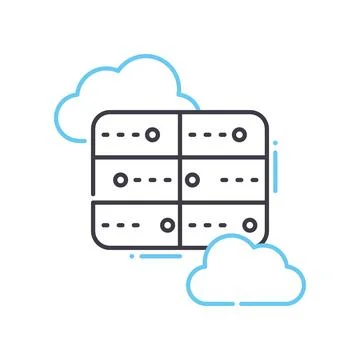 Data synchronization line icon, outline symbol, vector illustration, concept 스톡 일러스트