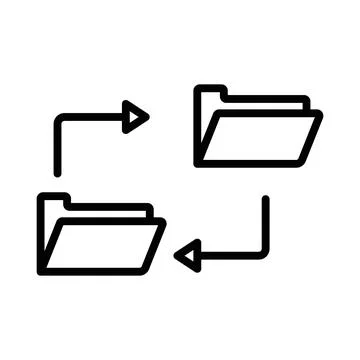 Data synchronization linear logo mark in black and white 스톡 일러스트