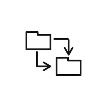Data synchronization logo sign vector outline Illustrazione stock