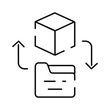 Data synchronization process between cloud storage and local folder Stockillustratie