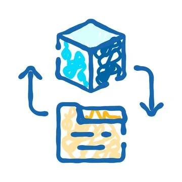Data synchronization process between storage and folder 스톡 일러스트