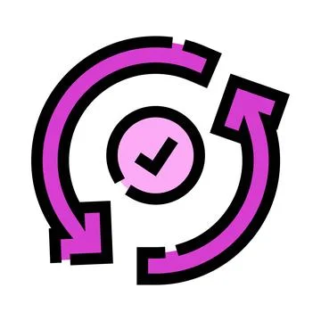 Data synchronization process with completed cycle icon Illustrazione stock
