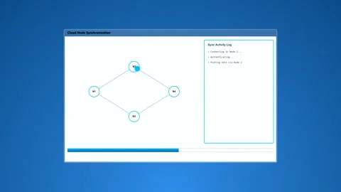 Data synchronization software interface screen recording Stock Footage 347013278