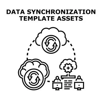 Data synchronization template assets concept vector 스톡 일러스트