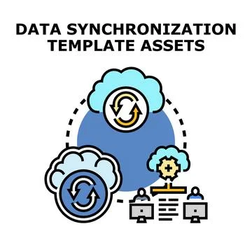 Data synchronization template assets concept vector 库存插图