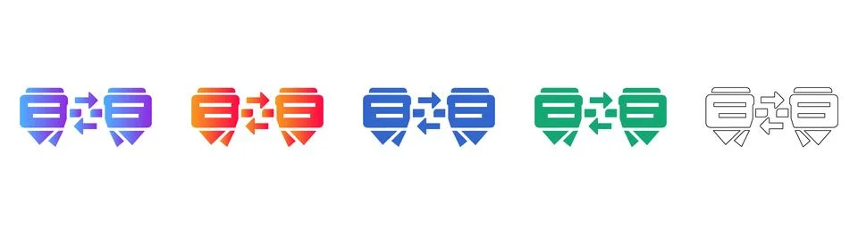 Data Synchronization Transfer Icons Illustrazione stock