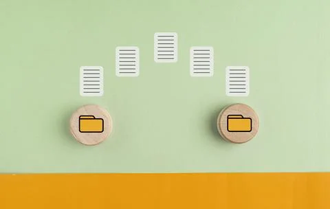 Data Synchronize Transfer, Copy or Move data files between folders, Backup .. Stock Photos