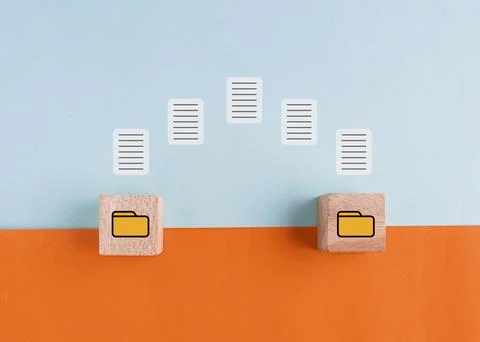 Data Synchronize Transfer, Copy or Move data files between folders, Backup .. Stock Photos
