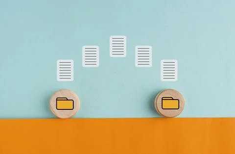 Data Synchronize Transfer, Copy or Move data files between folders, Backup .. Stock Photos