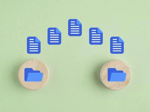 Data Synchronize Transfer, Copy or Move data files between folders, Backup .. Stock Photos