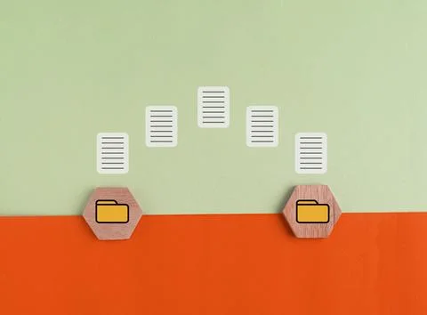 Data Synchronize Transfer, Copy or Move data files between folders, Backup .. Stock Photos