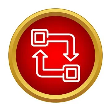 Data synchronizing arrows moving between two squares 스톡 일러스트