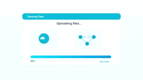 Data syncing and file uploading animation graphic 動画素材 346712293