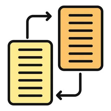 Data syncing between two document files vector icon イラスト素材