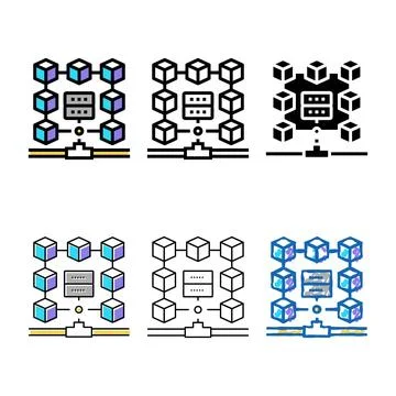 Data system color icon diversity vector Illustrazione stock